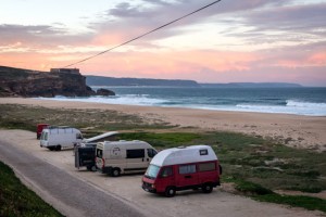 travelling-portugal-by-campervan-vanlife-nazare-camping-on-beach